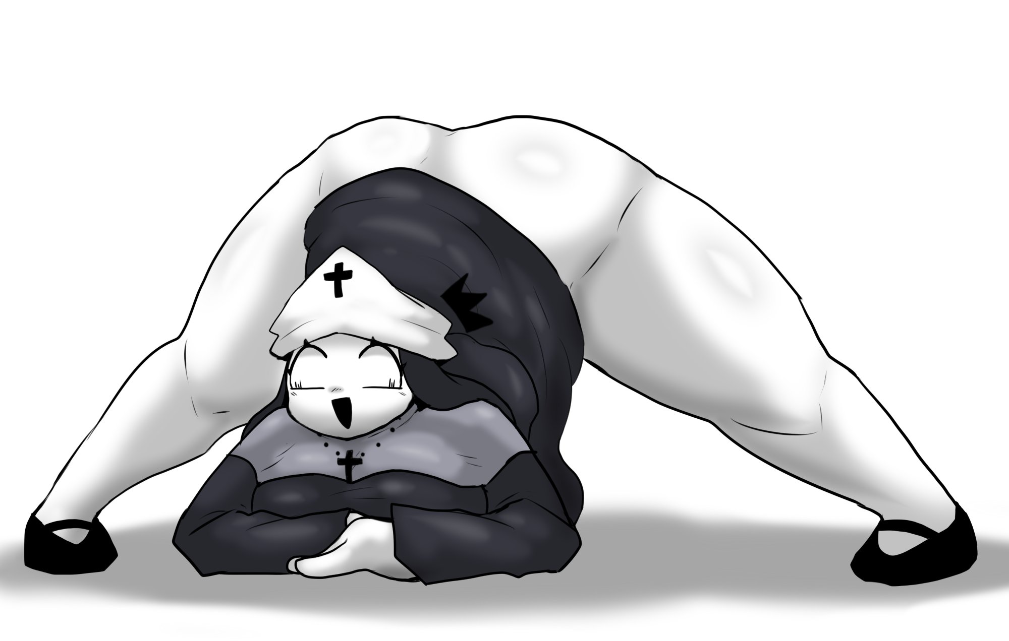 ass, ass up, big ass, big thighs, enigi09, female, female only, fnf mods, friday night funkin, jack-o pose, nun, nun outfit, solo, taki (fevertown), thick thighs