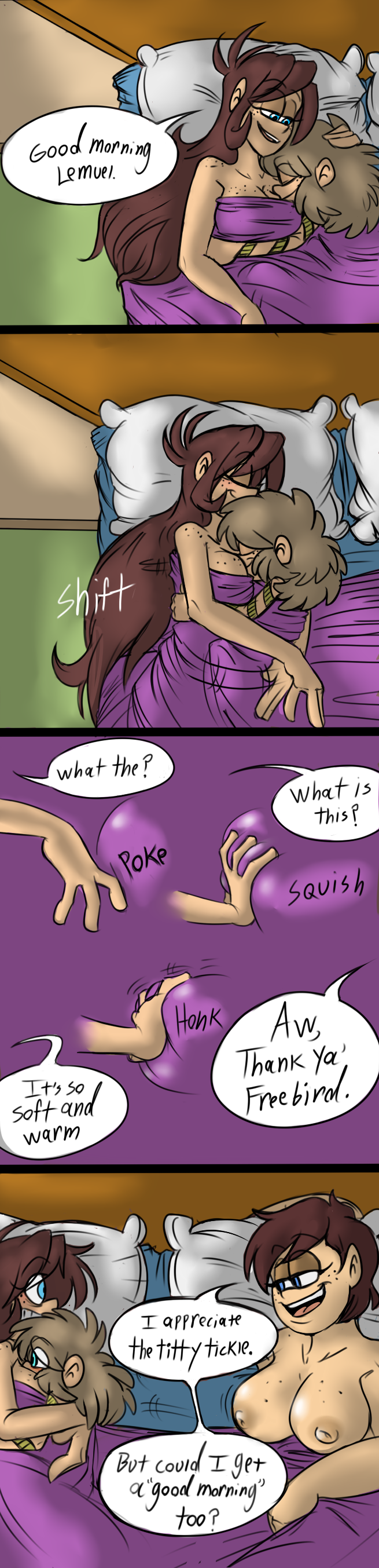 aged_up bed breasts brother_and_sister comic dialogue incest lemy_loud luna_loud lyra_loud mother_and_daughter mother_and_son nickelodeon oc patanu102 sex text the_loud_house