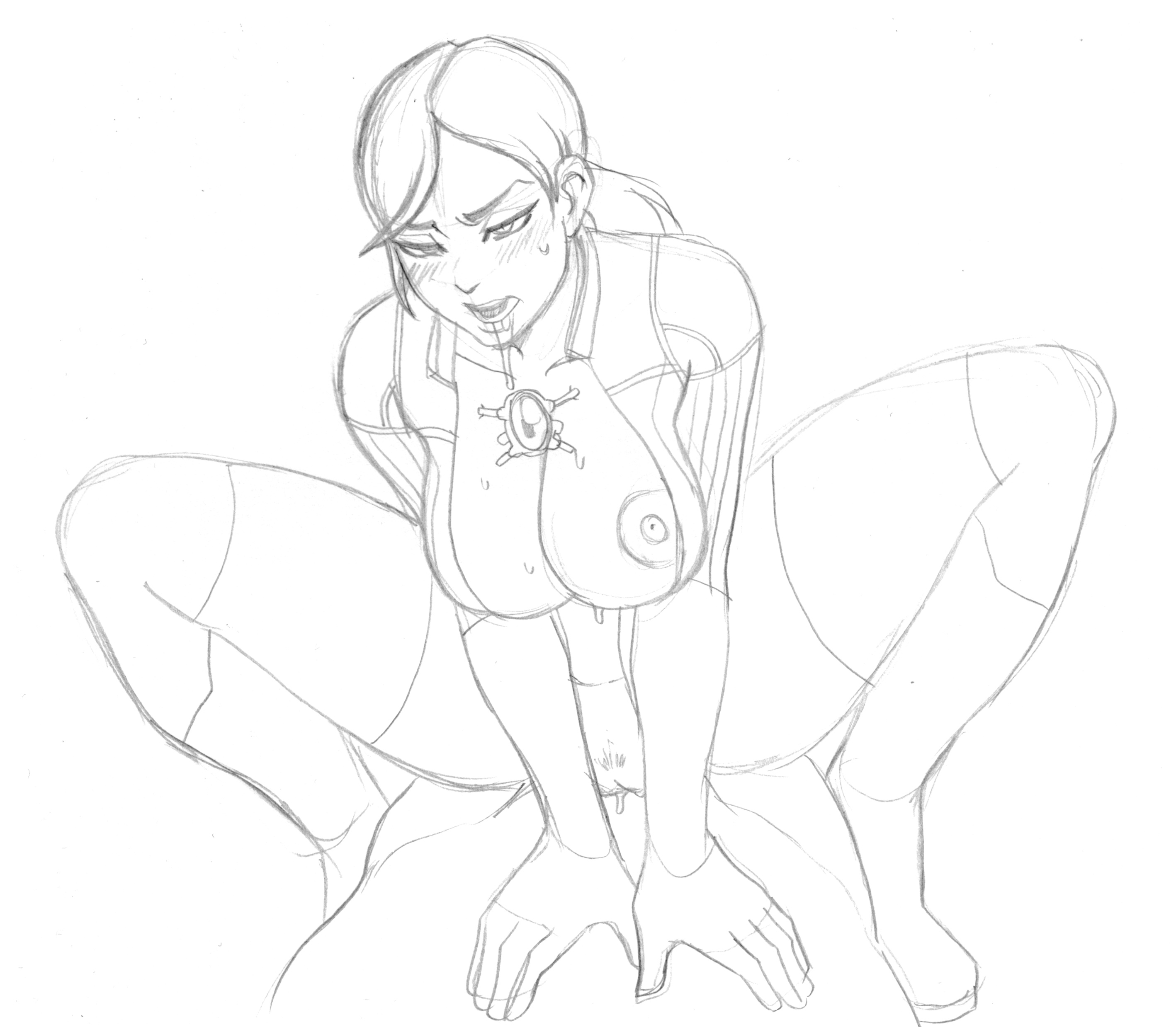 1boy, 1girls, bodysuit, catsuit, deareditor, drooling, female, jill valentine, jill valentine (blonde), jill valentine (julia voth), male, nipple slip, nipples, pussy, resident evil, resident evil 5, riding, saliva, sex, tagme, unzipped, unzipped bodysuit, vaginal penetration