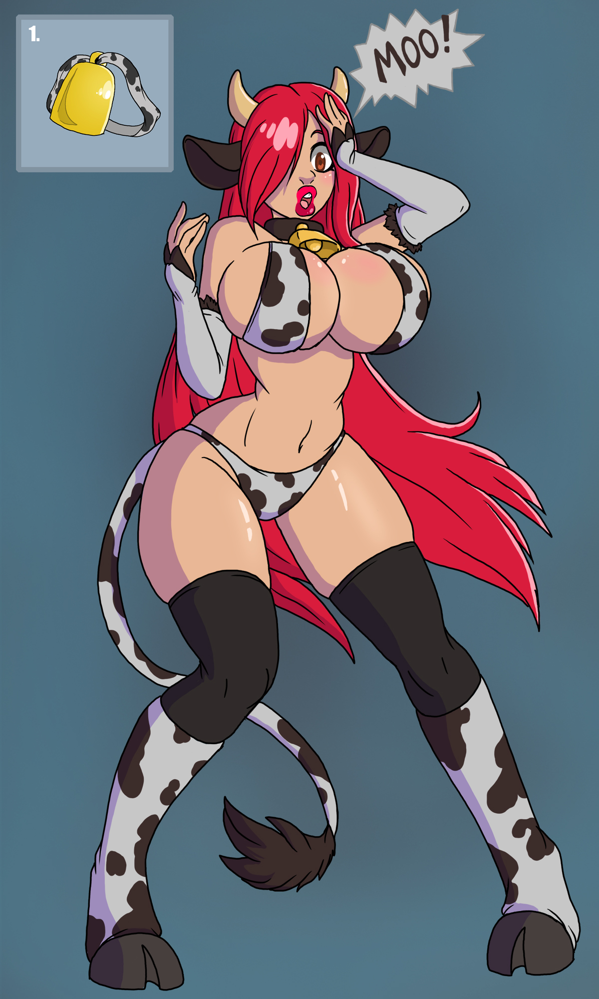 1girls, ass, ass expansion, belly, big ass, big breasts, big lips, bimbo, bimbofication, bovine, brain drain, brainwashing, breast expansion, breast growth, breast growth (enlargement), breasts, brown eyes, collar, cow ears, cow girl, cow horns, cow print, cow tail, erza scarlet, fairy tail, female, female only, hand on head, hucow, huge ass, huge breasts, identity death, long hair, mind control, moo bitch, red hair, revealing clothes, slave, slave collar, slave girl, solo, thick thighs, transformation, wrenzephyr2