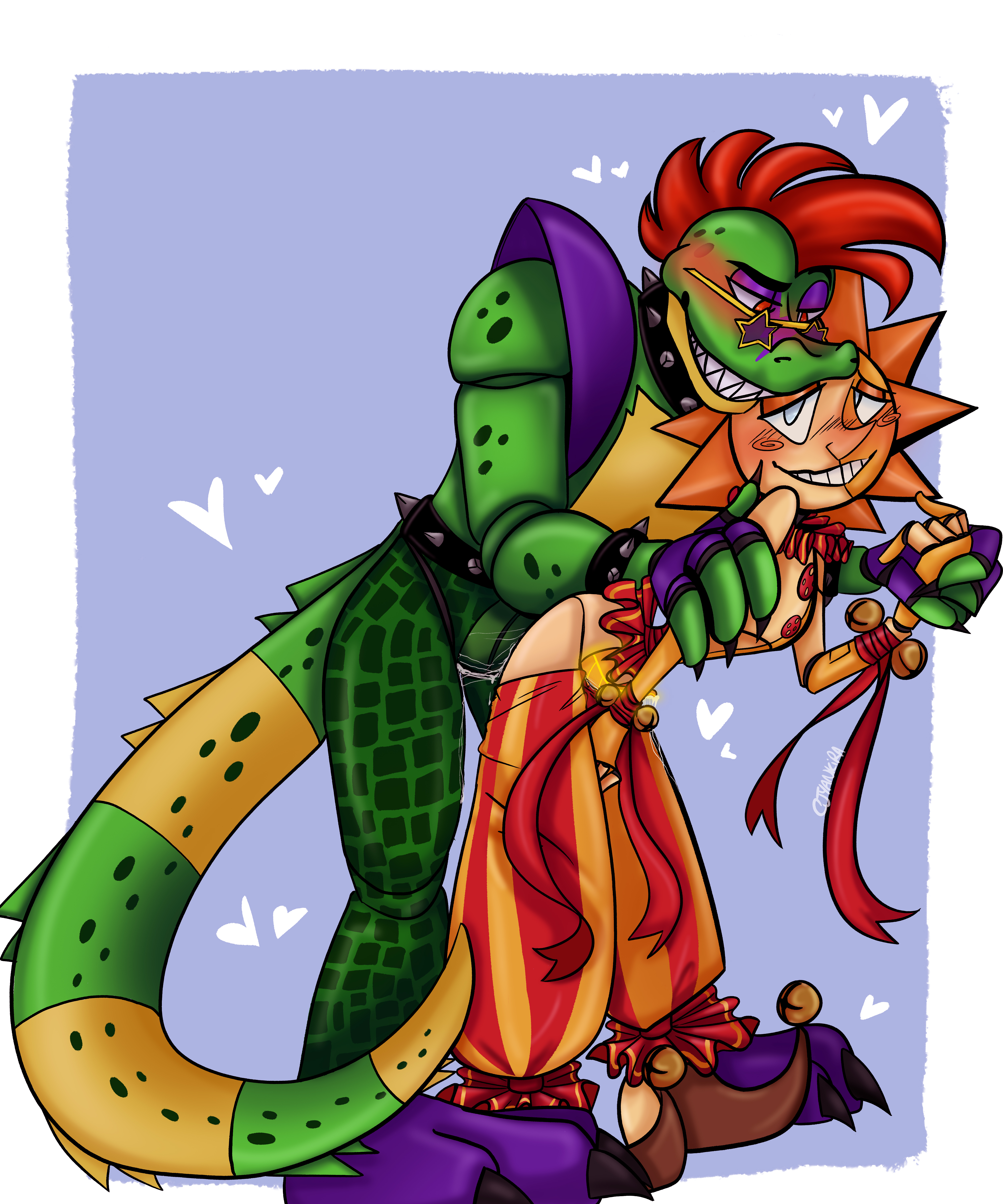 animatronic, animatronics, anthro, clairvoyantsimp, five nights at freddy's, five nights at freddy's: security breach, furry, gay, male, male only, montgomery gator (fnaf), penis, robot, scottgames, sundrop, tentacle penis, yaoi