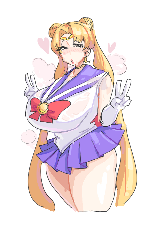 1girls, aged up, bedroom eyes, big breasts, bishoujo senshi sailor moon, blonde hair, blush, blush lines, blushing at viewer, breasts, busty, clothing, curvy, double v, dress, earring, earrings, eye contact, female, female focus, female only, gloves, half-closed eyes, huge breasts, large breasts, leebongchun, light skin, light-skinned female, long hair, looking at viewer, mature, mature female, milf, open mouth, peace sign, sailor moon, sailor senshi uniform, school uniform, simple background, skirt, solo, solo female, steam, steaming body, steamy, tagme, thick thighs, thighs, tiara, twintails, usagi tsukino, v sign, voluptuous, white background, white gloves