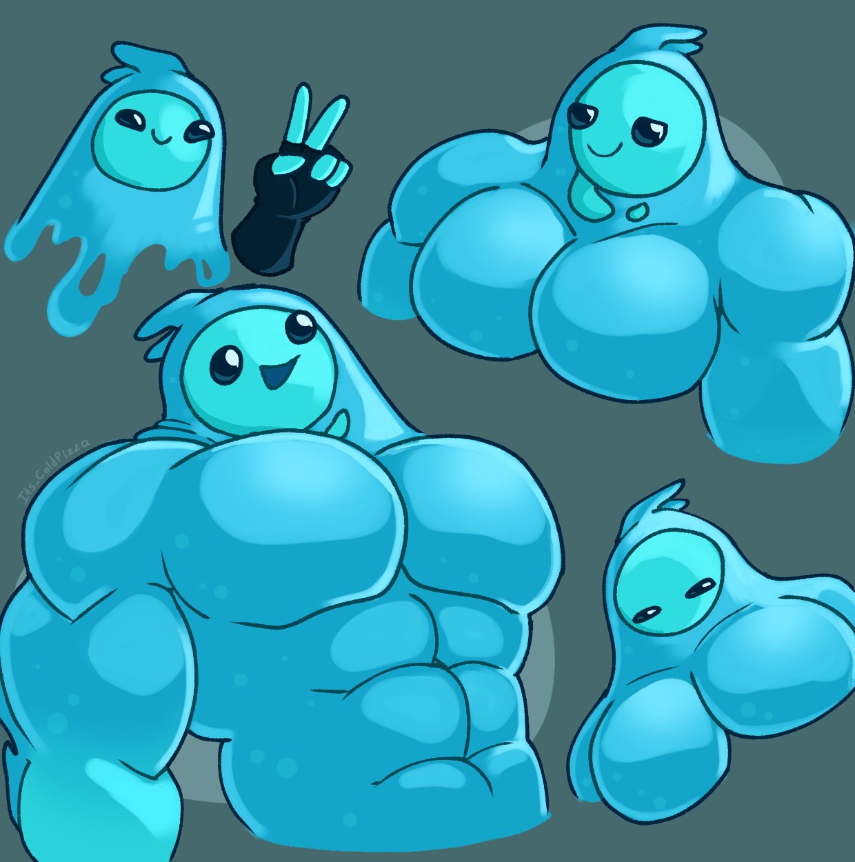 abs anthro fortnite fortnite:_battle_royale goo goo_creature its_coldpizzart male male_only muscles muscular muscular_male pecs rippley slurp_(fortnite) solo video_games