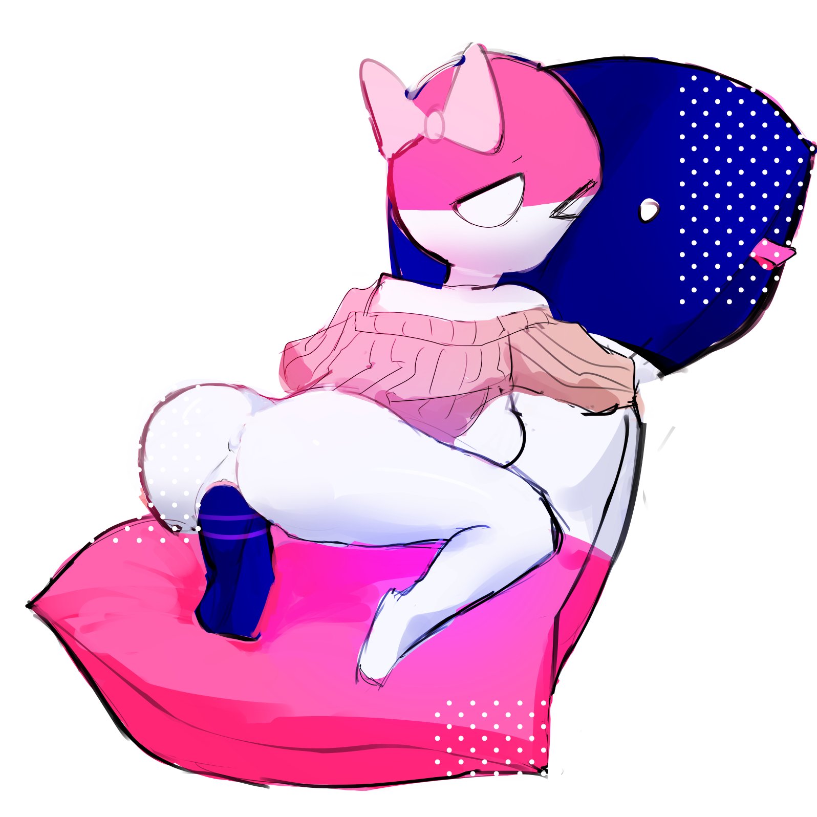 1girls, anus, ass, asshole, bottomless, countryhumans, countryhumans girl, female, female only, german empire (countryhumans), oceanic pallete, pillow grab, pillow hug, pillow sex, poland (countryhumans), pussy, reichtangle (countryhumans), sex toy, vaginal penetration