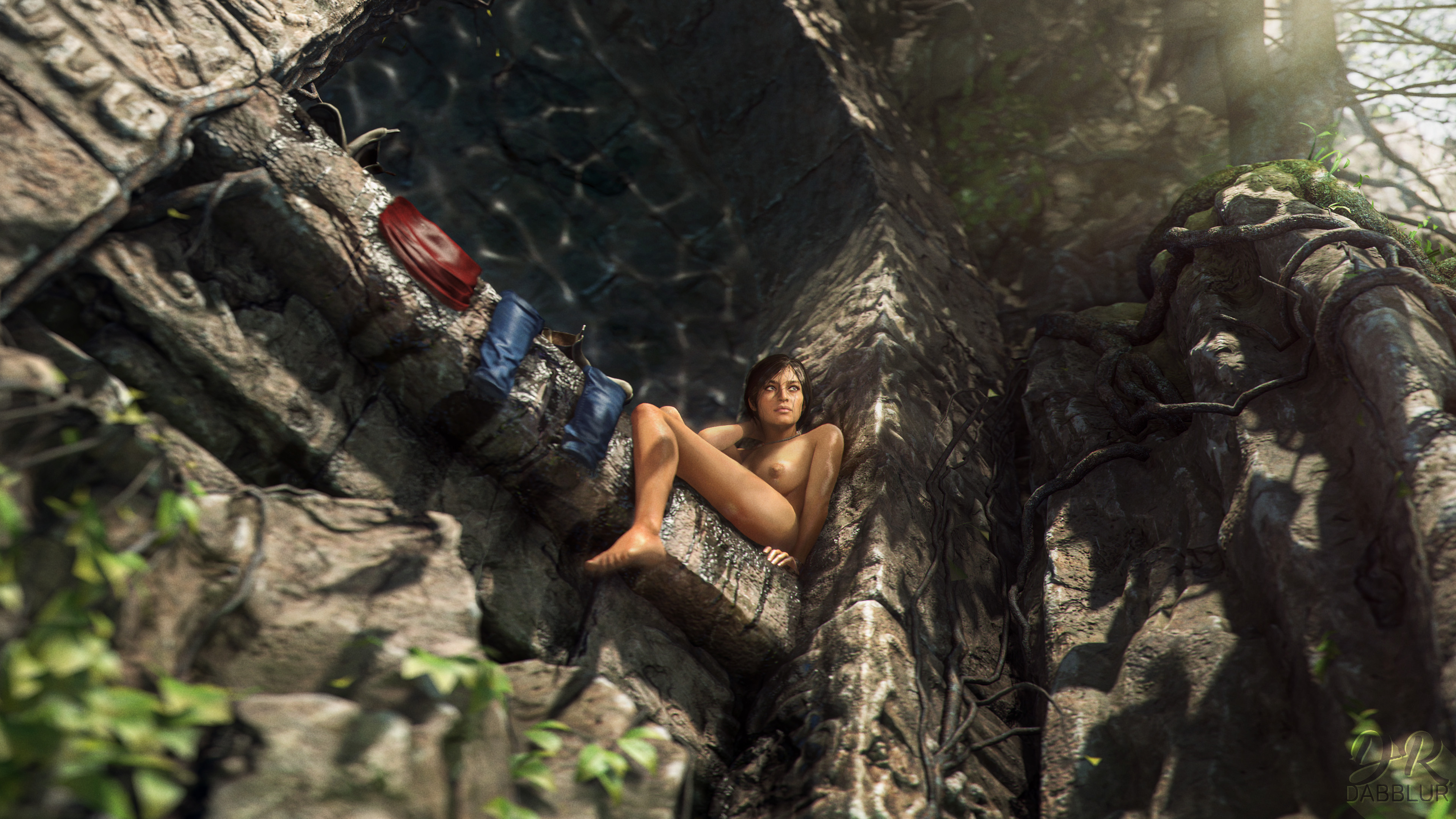 1girls, 3d, 4k, absurdres, areolae, breasts, casual, chloe frazer, drdabblur, female, female only, highres, human, nipples, nude, outdoors, realistic, solo, tan skin, tan-skinned female, uncharted