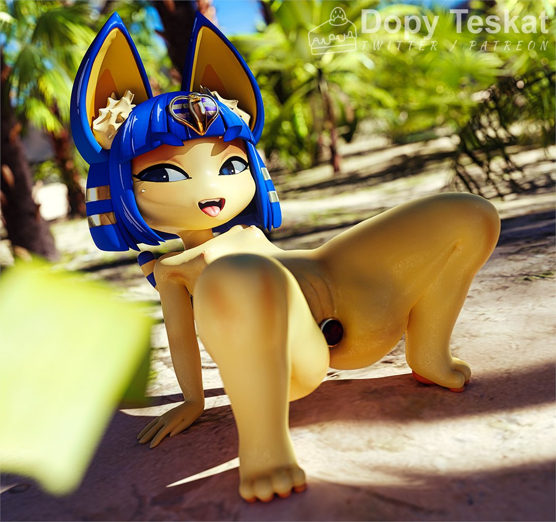 3d 3d_(artwork) 3d_model anal anal_sex animal_crossing ankha ankha_(animal_crossing) ankha_(zy0n7) anthro blue_hair breasts buttplug buttplug_in_ass buttplug_insertion crouching domestic_cat dopyteskat doubutsu_no_mori felid feline felis female female_only genitals hair leaning leaning_back looking_at_viewer mammal nairu_(doubutsu_no_mori) naked nintendo nude nude_beach penetration plug_(sex_toy) plug_insertion public public_nudity pussy sex_toy sex_toy_in_ass sex_toy_insertion shortstack small_breasts solo solo_female thick_thighs tongue tongue_out underbutt video_games yellow_body zy0n7