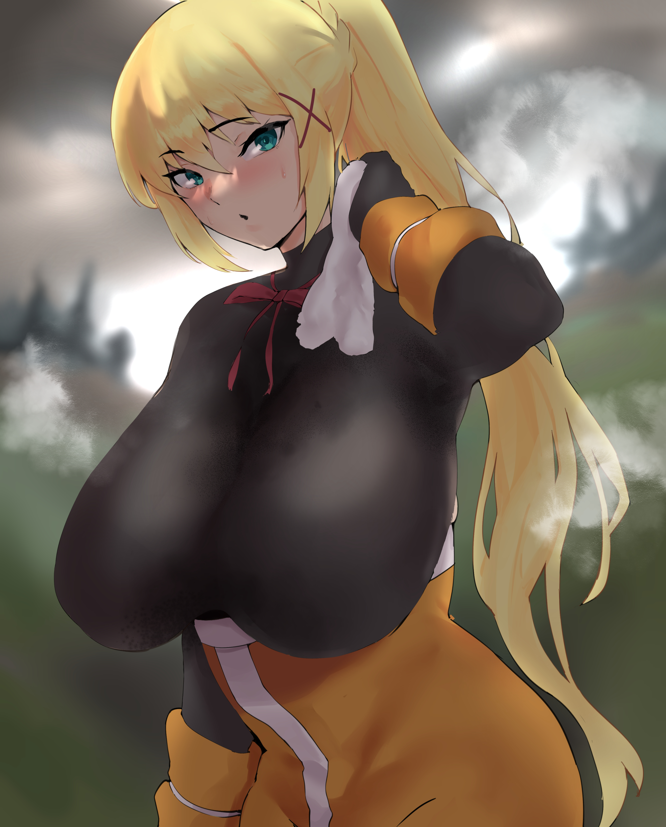 1girls, breasts, darkness (konosuba), female, female only, huge breasts, kono subarashii sekai ni shukufuku wo!, solo, yotahen