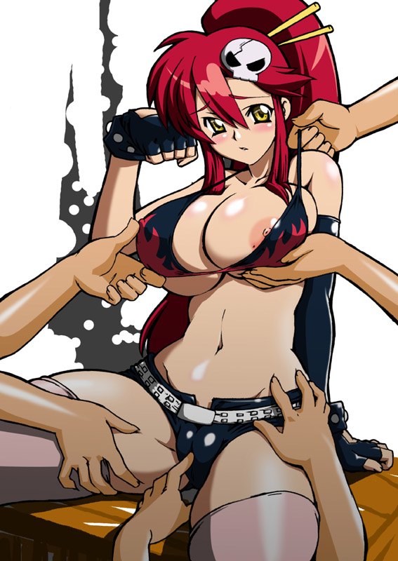 bikini_top blush breasts cameltoe cleavage hige_masamune large_breasts nipple nipples tengen_toppa_gurren-lagann tengen_toppa_gurren_lagann yoko_littner