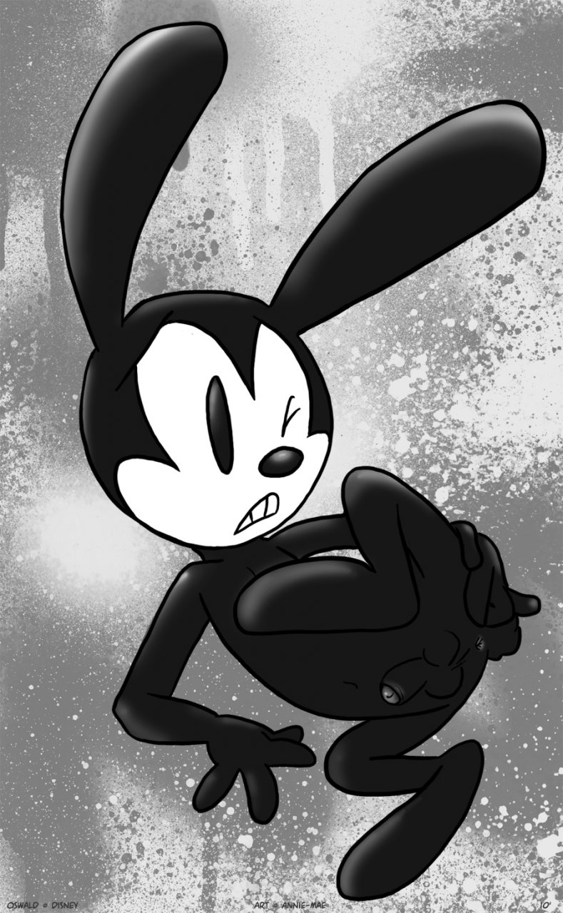 2010 annie-mae disney male_only monochrome oswald_(character) oswald_the_lucky_rabbit penis tagme