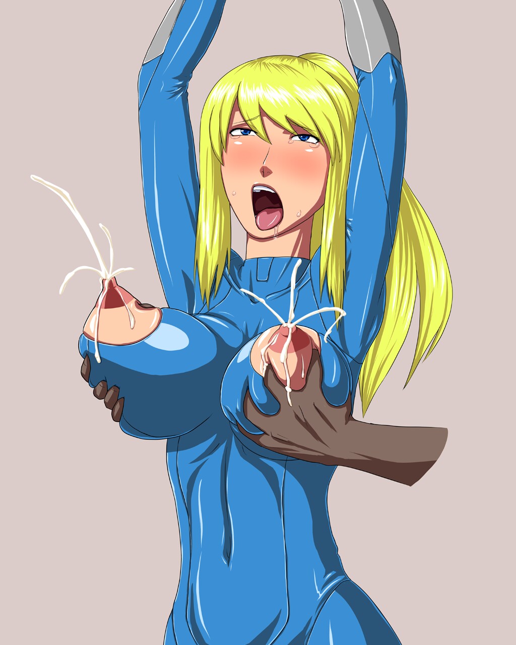 breast_grab female human metroid ml nintendo oneekyou samus_aran tagme zero_suit zero_suit_samus