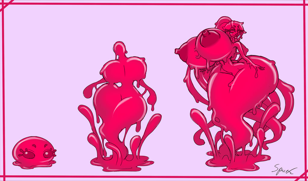 1girls, ass, breasts, female, female only, goo, goo girl, goo transformation, growth, huge ass, huge breasts, humanized, lilith art, navel, nipples, original, original character, slime, slime girl, solo, thick lips, thick thighs, transformation, transformation sequence, wide hips