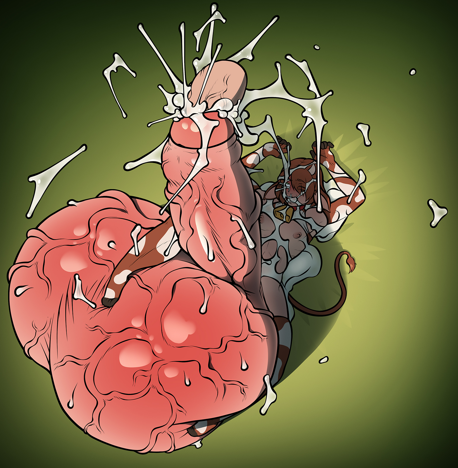 ahe gao, balls, balls inflation, big balls, big penis, brown hair, cock and ball torture, cock and balls torture, cow boy, cowbell, crossed eyes, cum, cum bubble, cum explosion, cum in urethra, cum inside, cum on body, cum on eye, cum on eyes, cum on face, cum on open eyes, cum on upper body, cum pool, cumflation, cumming, disturbedmonkey, femboy, fonkimonki, futa urethral insertion, futanari, gigantic balls, gigantic penis, green eyes, henry, henry (virgo the virgo), horns, huge balls, huge cock, hyper, hyper inflation, hyper penis, impossible fit, inflation, intersex, male, male penetrated, orgasm, orgasm face, oversized balls, penile urethral insertion, penis, ridiculous fit, rolling eyes, thighhighs, urethral bulge, urethral insertion, urethral penetration