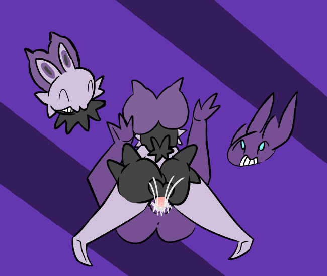 anthro axofrogl duo female male male/female nintendo noibat pokémon_(species) pokemon sableye video_games