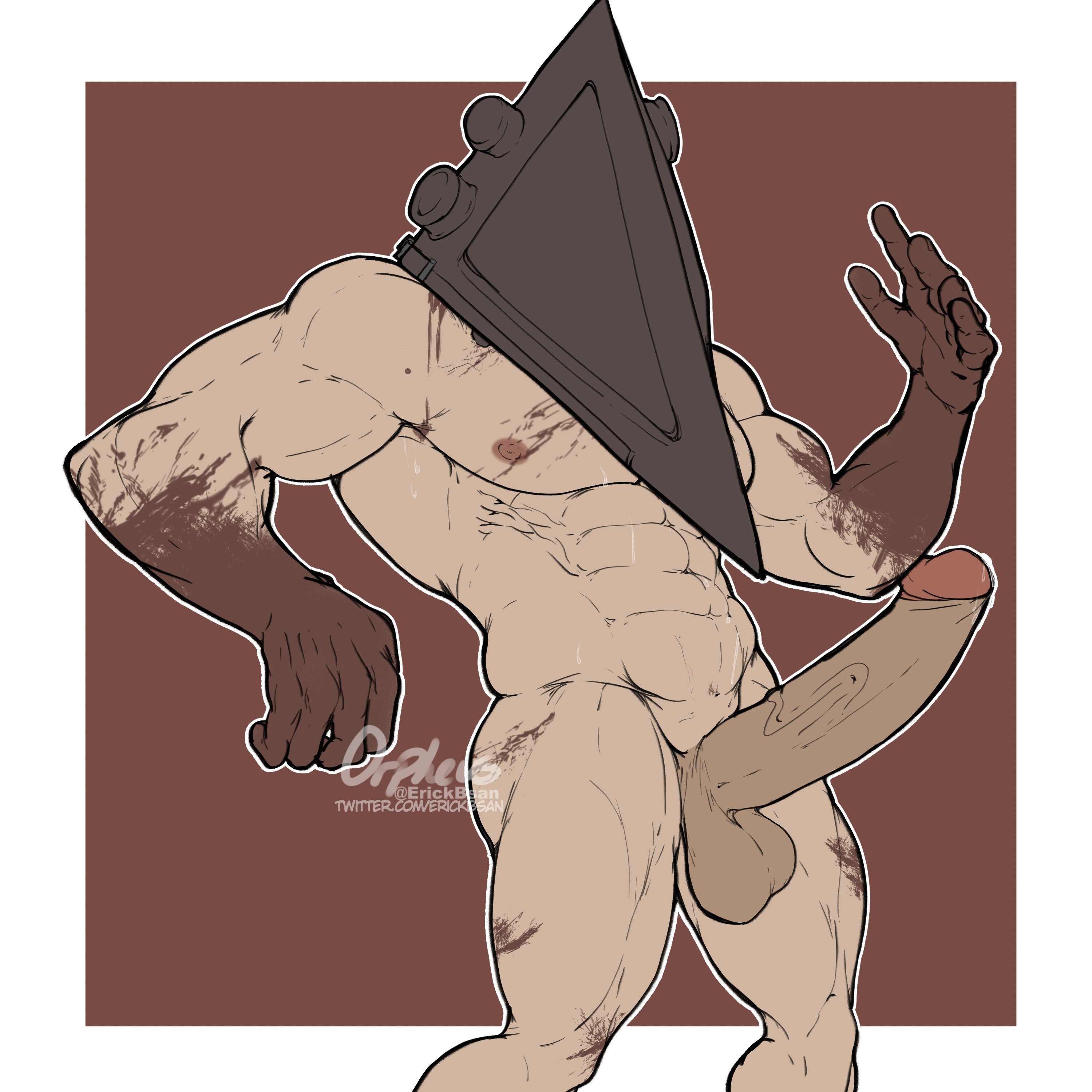 balls, bara, big penis, boner, erection, erickbsan, gay, male, male only, muscles, muscular, penis, pyramid head, silent hill, silent hill homecoming, solo, solo male, sweaty, yaoi