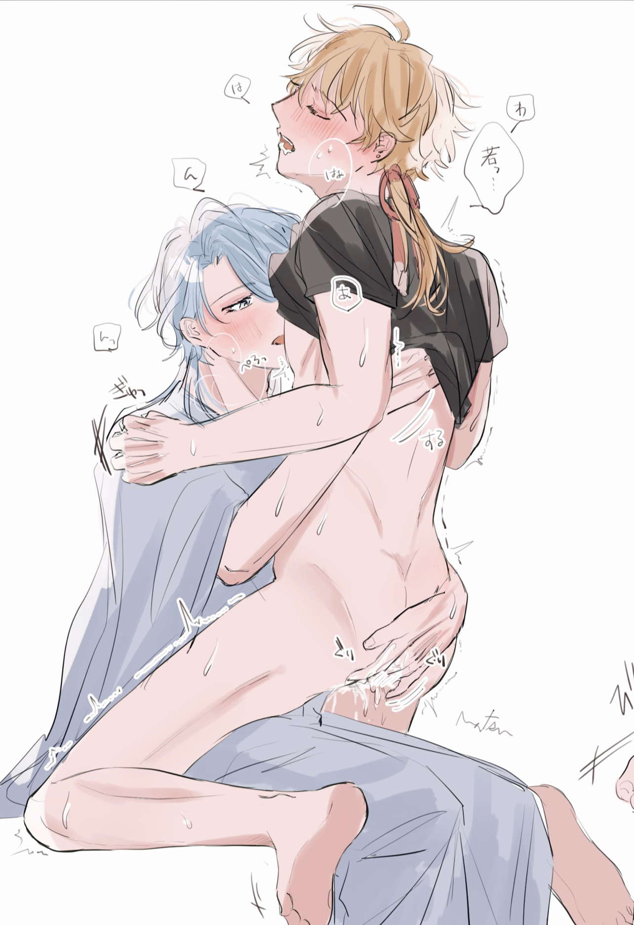 2boys, anal, anal sex, blush, gay, genshin impact, kamisato ayato, male, male only, male/male, thoma (genshin impact), yaoi