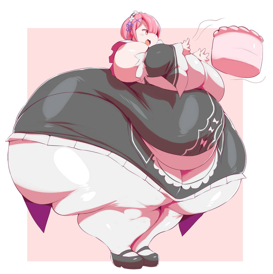 ass, ass body, bbw, belly, big belly, breasts, chubby, chubby female, curvaceous, curvy, fat, female, female only, hips, huge belly, huge hips, hyper, hyper ass, hyper hips, large belly, massive ass, obese, obese female, overweight, overweight female, ram (re:zero), re:zero kara hajimeru isekai seikatsu, ssbbw, trinity-fate62, tummy, voluptuous, wide hips