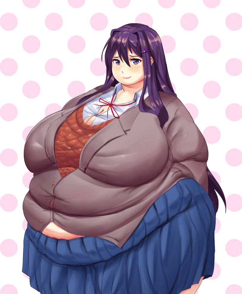 bbw, belly, big belly, big breasts, breasts, chubby, chubby female, curvaceous, curvy, doki doki literature club, fat, female, female only, hips, huge belly, huge breasts, hyper, hyper fat, obese, obese female, overweight, overweight female, tummy, voluptuous, yuri (doki doki literature club)