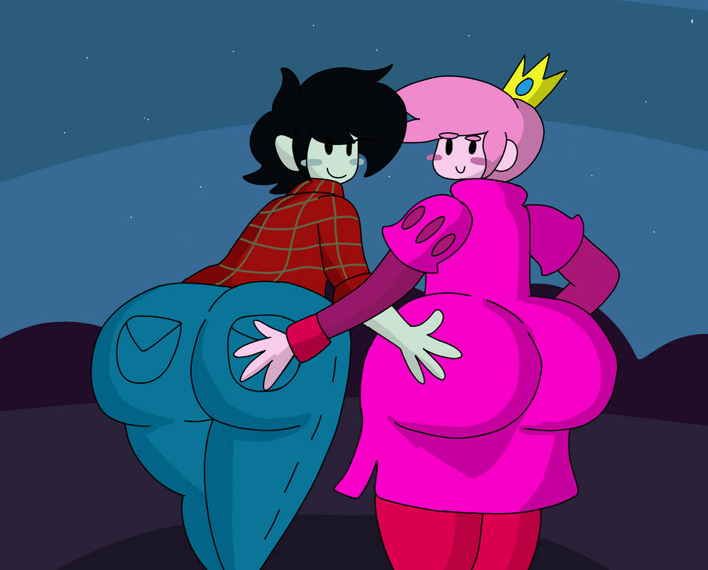 2boys adventure_time ass ass_in_dress big_ass big_butt black_hair blush blushing_at_viewer brappycatty butt cartoon_network fat_ass fat_butt fully_clothed hand_on_ass hand_on_butt huge_ass huge_butt looking_at_viewer looking_back looking_back_at_viewer male male_only marshall_lee pink_hair prince_gumball rule_63 thick_ass thick_butt vampire warner_brothers