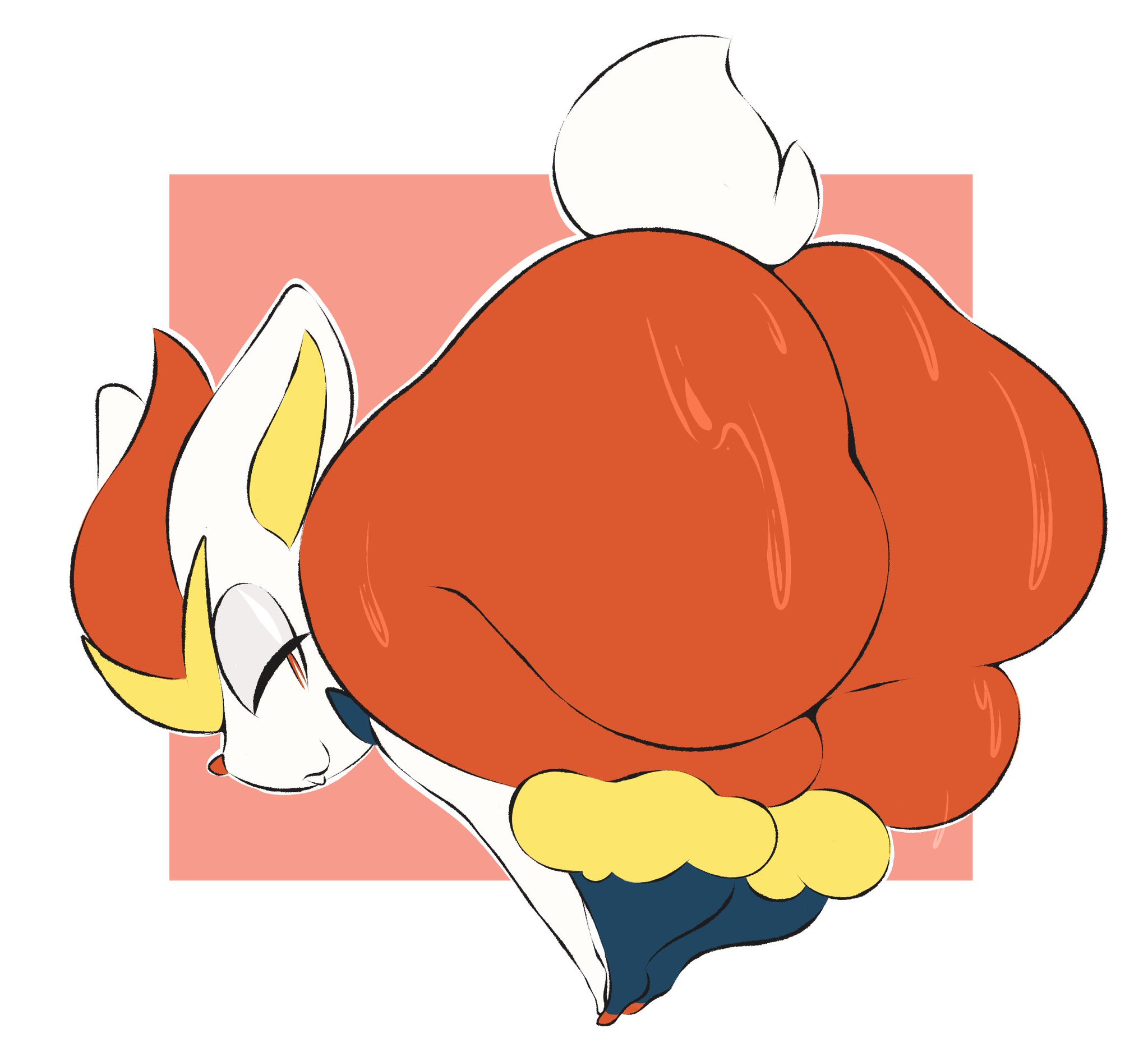 ambiguous gender, anthro, arizonathevixen, ass, ass focus, bedroom eyes, bent over, big ass, big butt, bodily fluids, bubble ass, bubble butt, cinderace, hi res, huge ass, huge butt, huge hips, huge thighs, looking back, multicolored body, narrowed eyes, nintendo, nude, pokémon (species), pokemon, pokemon (species), red eyes, seductive, smile, solo, sweat, sweaty ass, thick thighs, video games, wide hips