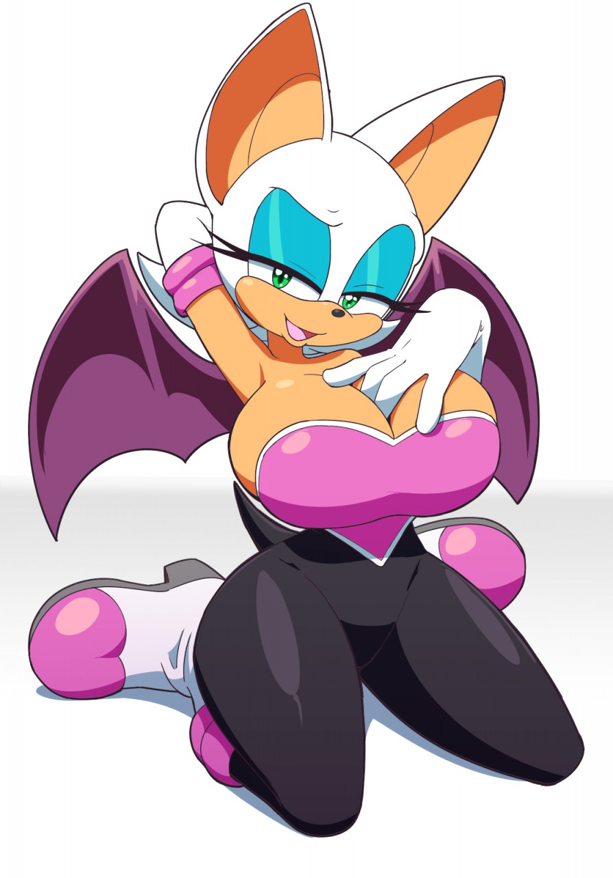 barely_contained bat big_breasts chiropteran cleavage furry huge_breasts kojiro-brushard meme mine_are_bigger rouge_the_bat sonic_(series) thick_thighs tight_clothing