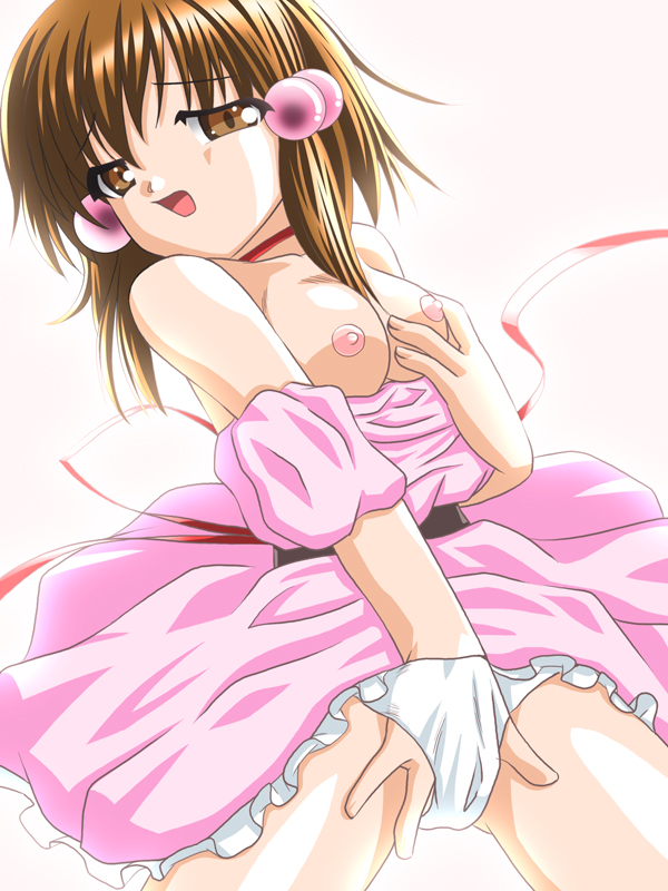 1girls arm_garter breasts brown_eyes brown_hair choker dress dress_lift dress_pull female hair_bobbles hair_ornament hand_in_panties long_hair masturbation panties pink_dress reala_(tales_of) ribbon self_fondle solo standing tales_of_(series) tales_of_destiny_2 underwear white_panties