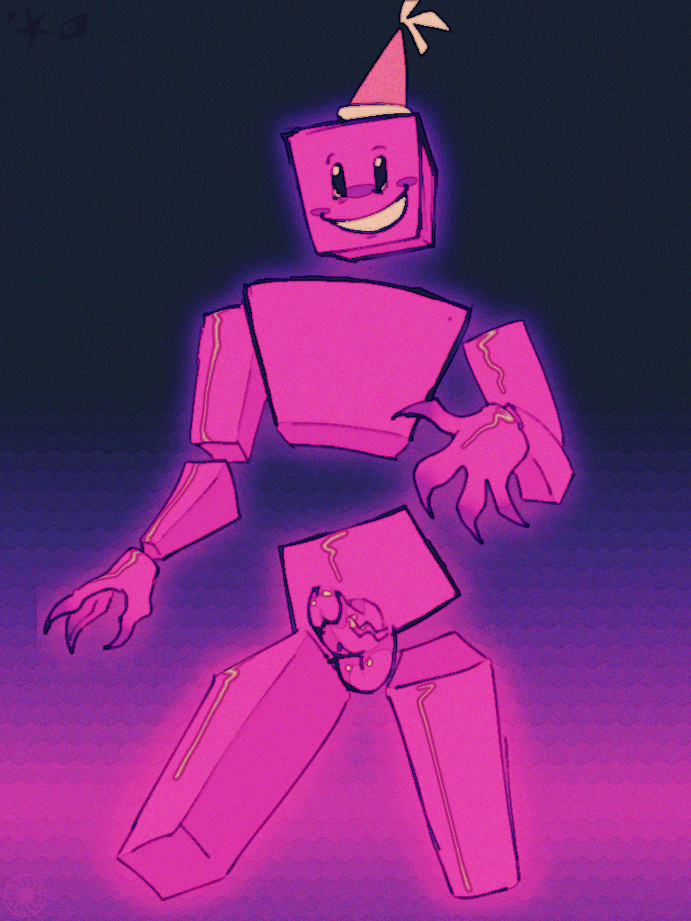 blocky_body corruptstarz cube_head floating_hands floating_head floating_limbs floating_torso four_fingers gijinka gradient_background jeremy_(regretevator) magenta_body male male_only npc penis pink_body regretevator roblox roblox_game satire