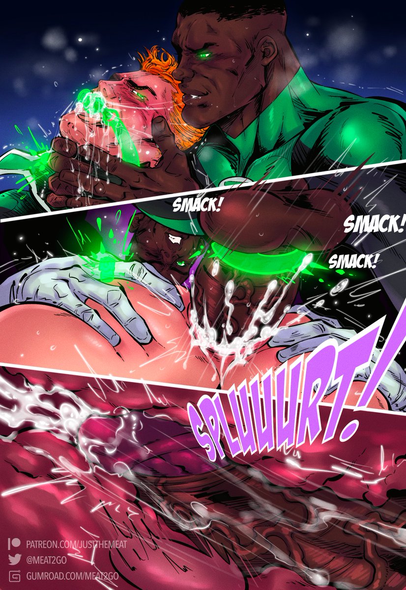 anal anal_sex ass bara big_penis blush cock_ring cum cum_in_ass cum_inside dc dc_comics dominant_male dominat gag gagged gay green_eyes green_lantern green_lantern_(series) guy_gardner john_stewart justthemeat/meat2go muscular muscular_male penetration penis_in_ass penisn rough_sex saliva smack splurt spread_anus veiny_penis yaoi