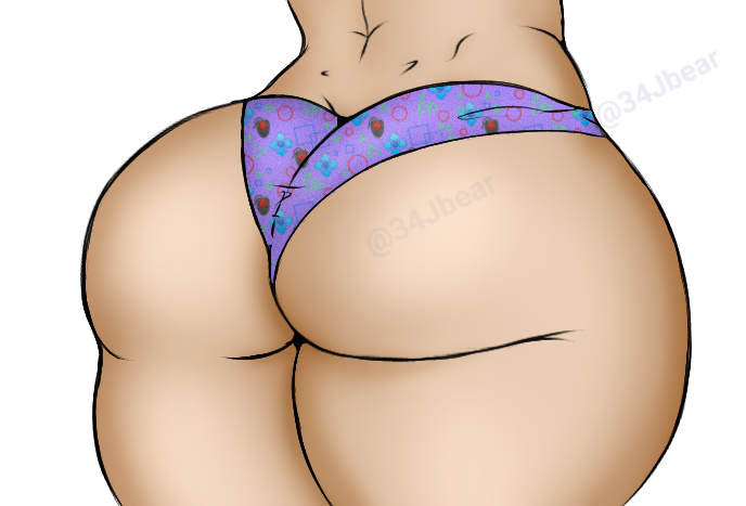 1girls amanda_rocksbear_artist ass ass_grab big_ass big_butt butt_crack color double_bun female latina mole_on_ass oc original original_character rocksbear_(artist) underwear underwear_only wide_hips