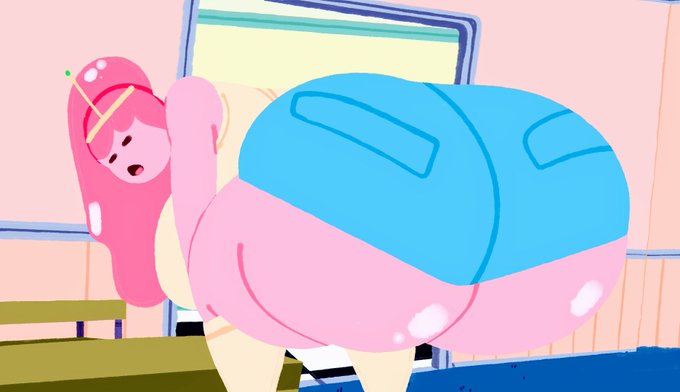 adventure time, ass, big ass, big butt, booty shorts, female, hyper ass, hyper butt, mob face, princess bubblegum, puntthepoodle, shaking ass, shaking butt, twerking