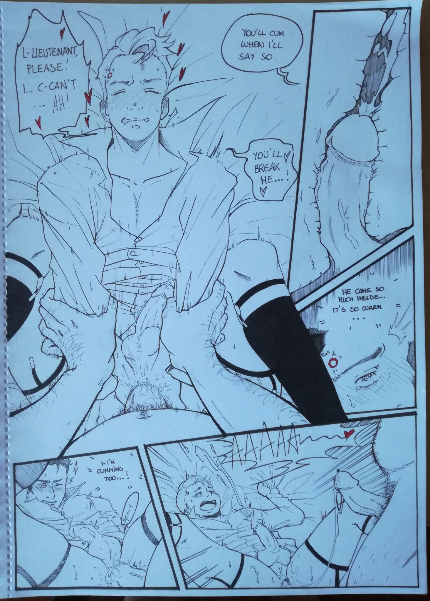 anal, anal sex, arm grab, artist request, ass, bara, blush, connor (detroit: become human), creampie, cum, cum in ass, cum inside, deep penetration, detroit: become human, gay, hands-free, hank anderson, male, male only, missionary position, muscular, muscular male, orgasm, orgasm denial, orgasm from anal, penetration, penis, pov, sex, x-ray, yaoi