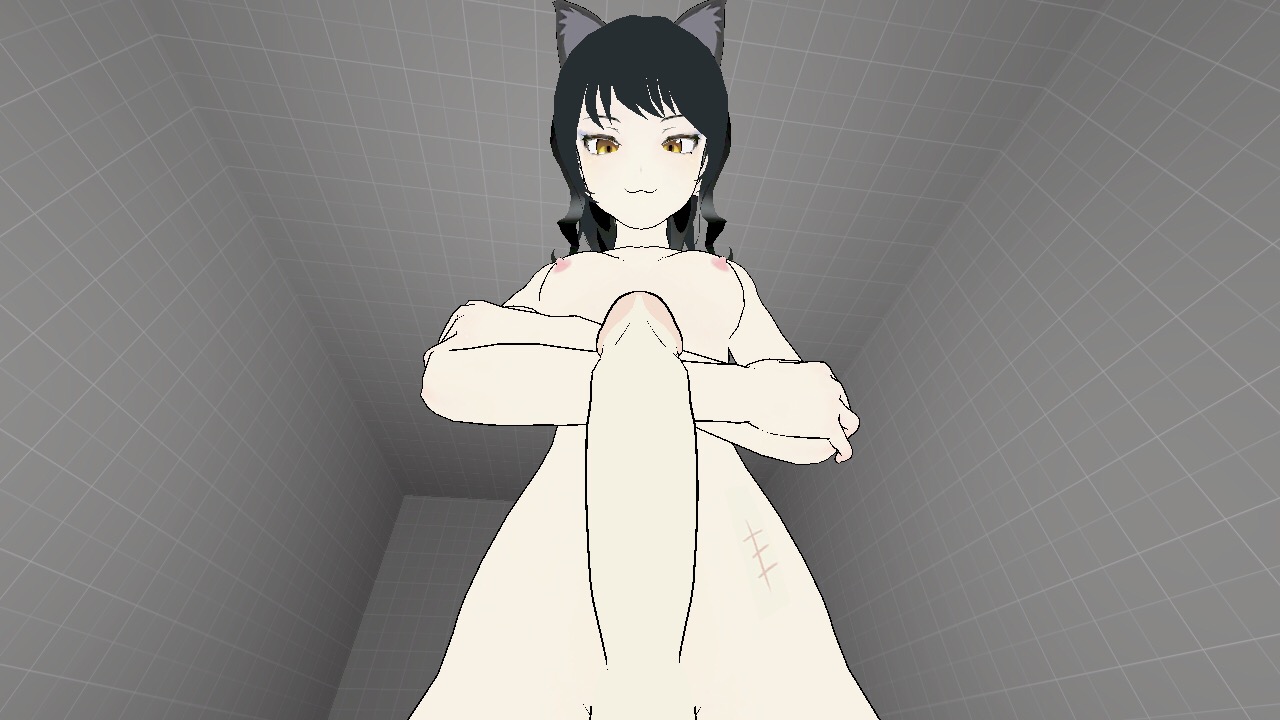 3d, 3d (artwork), black hair, blake belladonna, breasts, casual, cat ears, faunus, futa only, futanari, intersex, ladafa (artist), looking at viewer, penis, pov, rwby, sfm, smirk, solo, source filmmaker, taker pov, yellow eyes