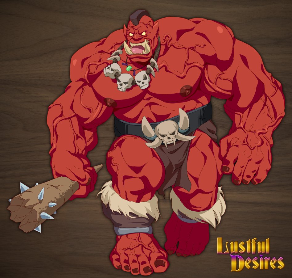 bara gay loincloth lustful_desires male male_only muscles muscular orc red_skin solo solo_male tusks veiny_muscles zoroj