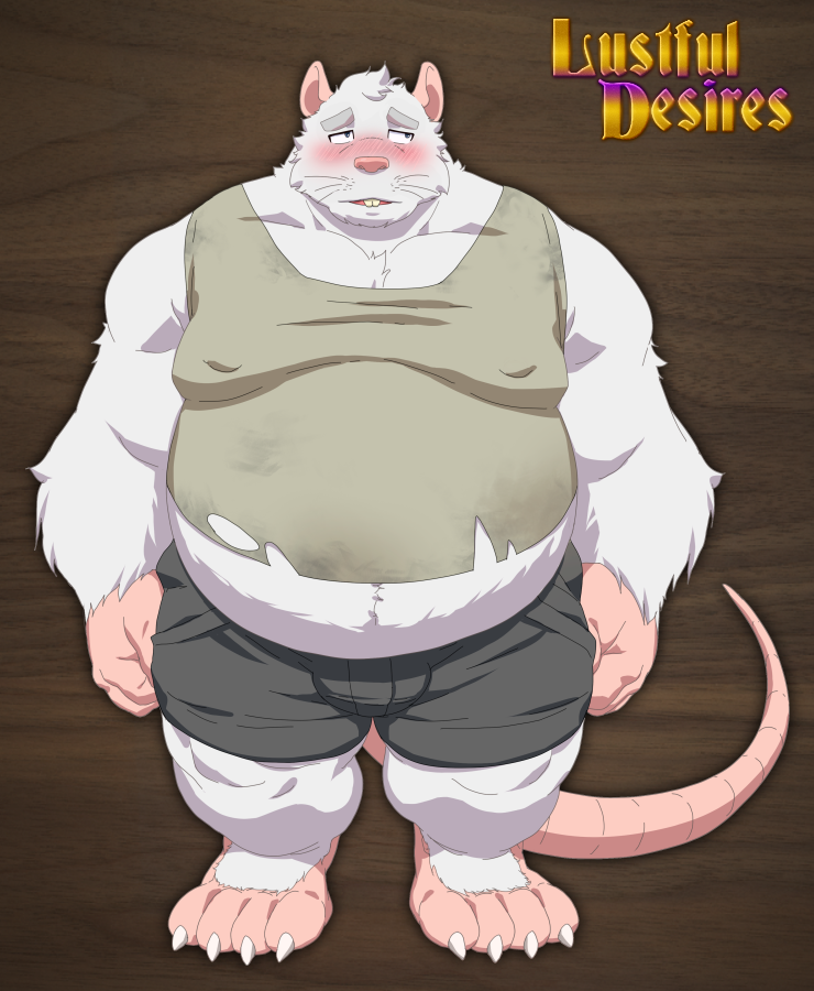 anthro bara bulge furry gay lustful_desires male male_only overweight rat scrap_(lustful_desires) solo solo_male zoroj