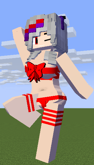 1girls big_breasts gift_wrapped gray_hair mine-imator minecraft naked pussy red_eyes ribbon solo tagme wraps xxtrixie_(xxtrixieggman9) xxtrixieggman9