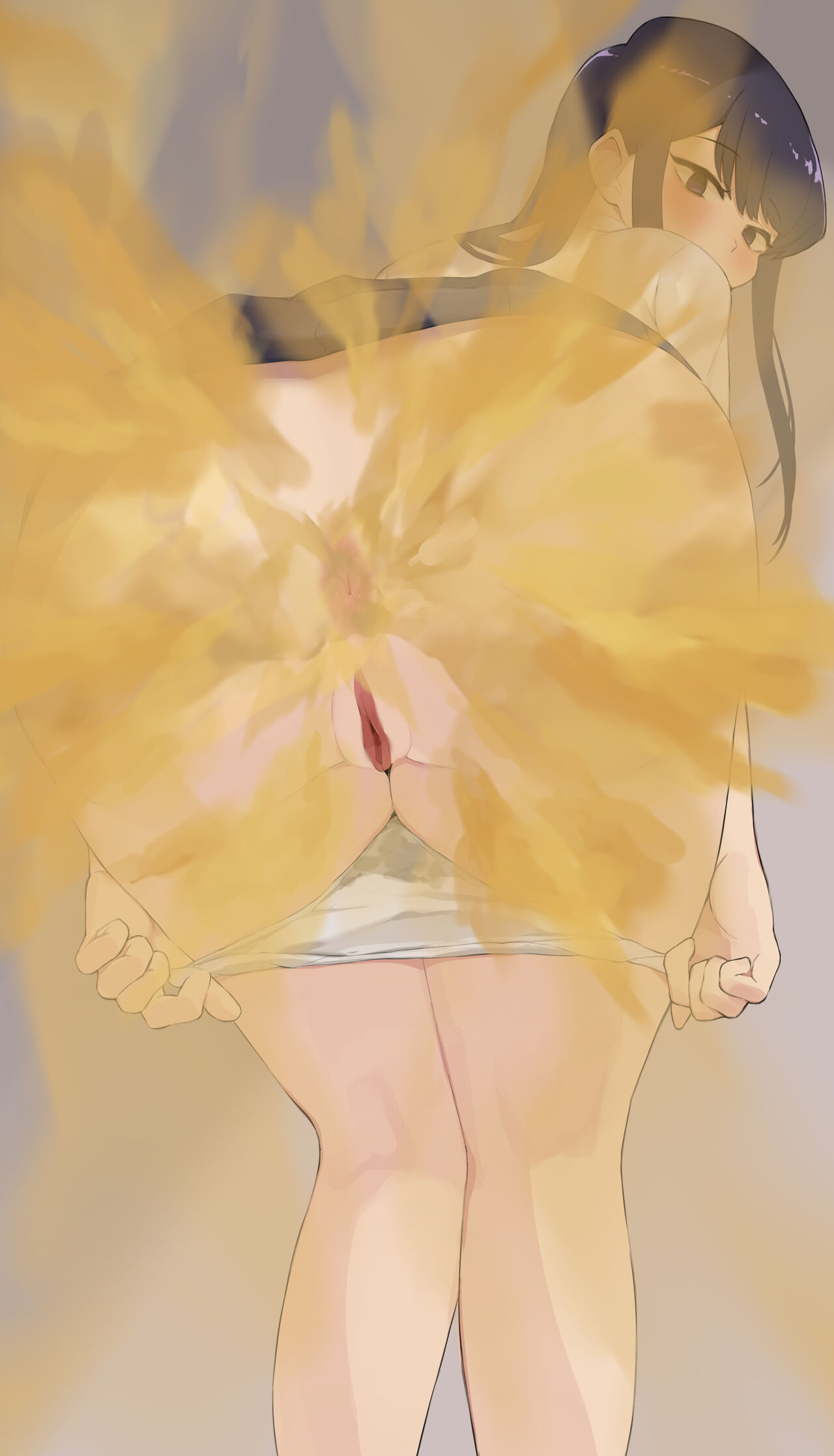 ass, asshole, big ass, fart, female, komi shouko, komi-san wa komyushou desu, panties down, pov, showing ass, white panties, xx682567