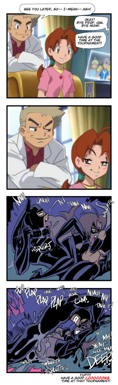 1boy, 1girls, anal, analingus, anilingus, comic, delia ketchum (pokemon), eating ass, female, female fingering, female fingering male, female penetrating, female penetrating male, fingering, fingering male, fred perry, licking ass, male, male fingered, male penetrated, nintendo, pokemon, samuel oak, sex, sex toy, speech bubble, tagme, tongue, tongue out