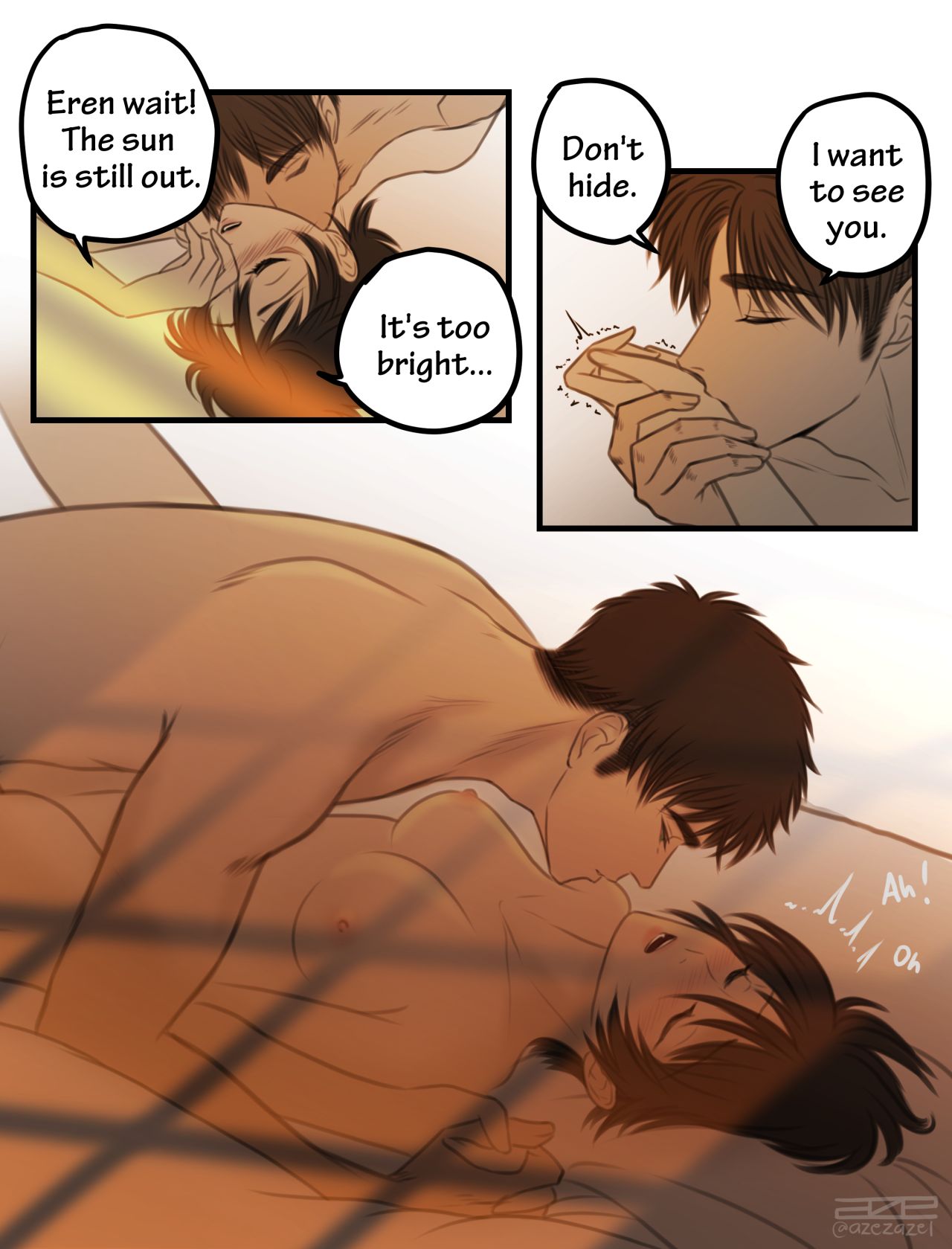 attack_on_titan dialogue english_text eremika eren_jaeger mikasa_ackerman romantic sex speech_bubble text vaginal_penetration