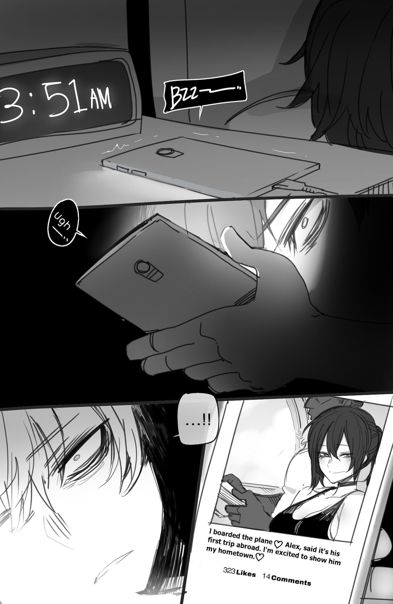 alex (ratatatat74), cheating girlfriend, dark skin, dark-skinned male, female, male, netorare, original character, phone, ratatatat74