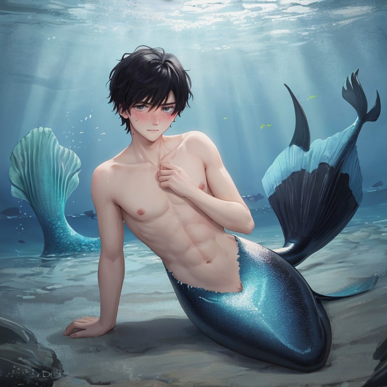 ai_generated male_only merfolk merman percy_jackson percy_jackson_and_the_olympians sole_male solo_male underwater