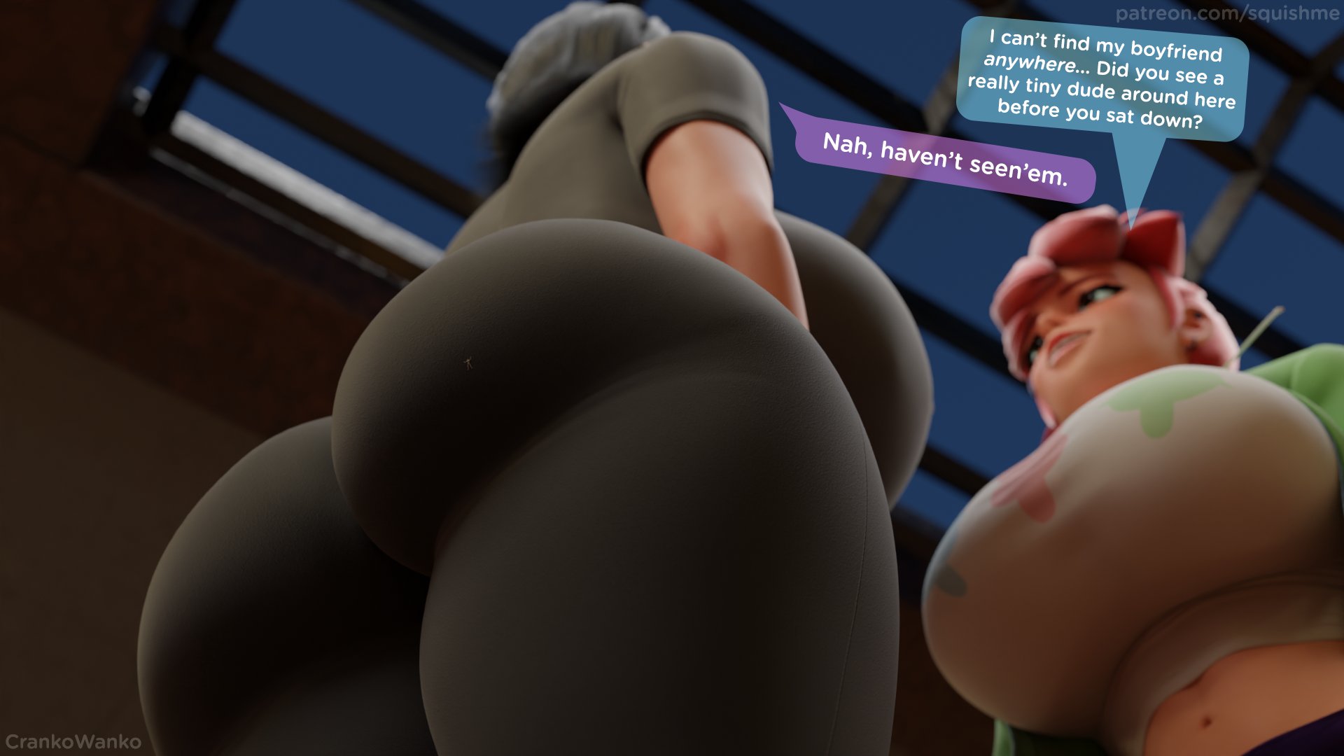 2girls, 3d, aged up, ass, belly button, big ass, big breasts, bottom heavy, breasts, bust, busty, cartoon network, chest, cleavage, crankowanko, crossover, curvaceous, curvy, curvy figure, digital media (artwork), female, female focus, foster's home for imaginary friends, frankie foster, hips, hotel transylvania, hourglass figure, huge ass, huge breasts, human, large ass, large breasts, legs, light skin, light-skinned female, low-angle view, mature, mature female, mavis dracula, micro, micro on macro, red hair, scrag boy (model), scrag frankie, scrag mavis, slim waist, stuck to butt, thick, thick hips, thick legs, thick thighs, thighs, top heavy, unaware, vampire, vampire girl, vampiress, viewed from below, voluptuous, waist, wide hips, worm's-eye view