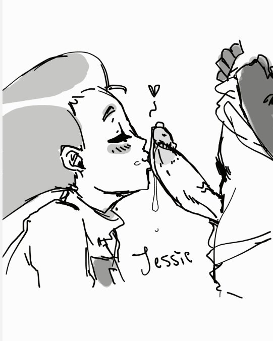 1boy, 1girls, blush, closed eyes, cum, erect penis, fakeryway, female, heart, james (pokemon), jessie (pokemon), long hair, male, monochrome, penis, penis kiss, penis kissing, pleasure castle, pokemon, pokemon (anime), semen, team rocket, unseen male