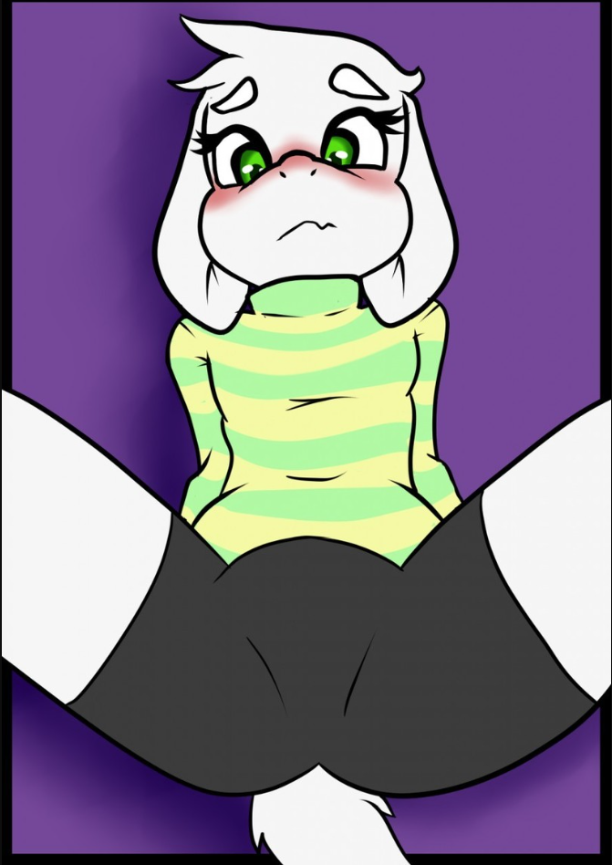 1girls aged_up anthro asriel asriel_dreemurr blush clothed clothing female flat_chest fur furry furry_only goat goat_ears goat_girl goat_horns goat_humanoid green_eyes rule_63 solo tagme tail tinybeasts undertale undertale_(series) white_body white_fur white_hair