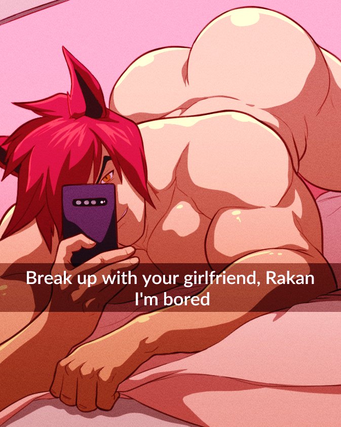 animal_ears ass_up big_ass bubble_butt completely_nude dkmate english_text gay huge_ass league_of_legends looking_at_viewer male male_only muscles muscular muscular_male nude on_bed on_stomach red_hair selfie sett slutboy smile smirk solo text vastaya yaoi