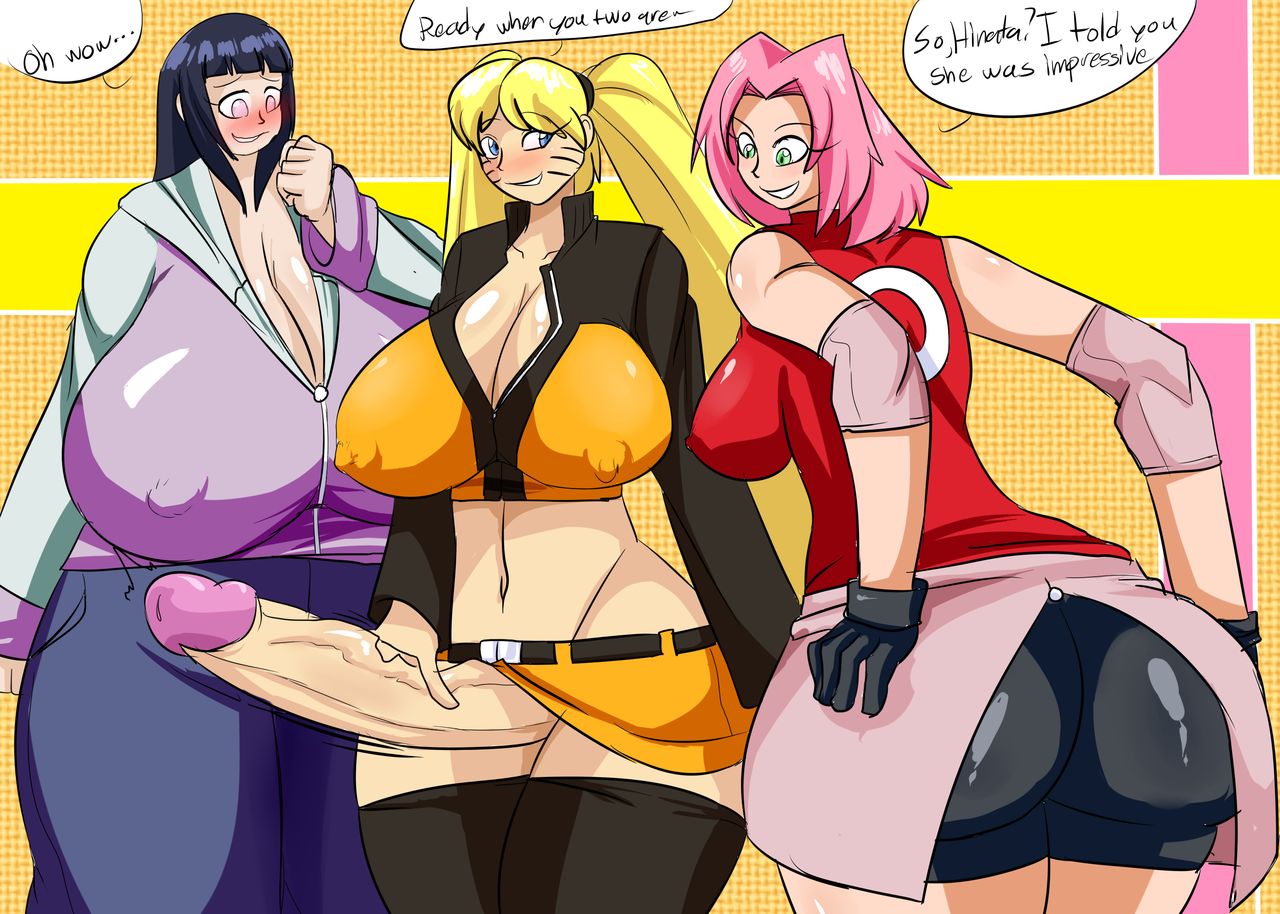 1futa 2girls ass big_breasts black_hair blonde_hair blue_eyes blush breasts canon_genderswap cleavage clothed clothing denizen1414 dialogue erect_nipples erection female futa_sans_balls futa_with_female futanari futanarization genderswap gigantic_breasts green_eyes hand_on_penis hands_on_hips huge_breasts huge_cock hyper_breasts hyuuga_hinata imminent_sex impressed jacket light-skinned_female light-skinned_futanari lines_on_face long_hair male_to_futa naruko naruto nipple_bulge no_bra no_panties penis_awe penis_out pink_eyes pink_hair rule_63 sakura_haruno short_hair simple_background skirt speech_bubble standing text thick_thighs thighhighs uncensored uzumaki_naruto wide_hips