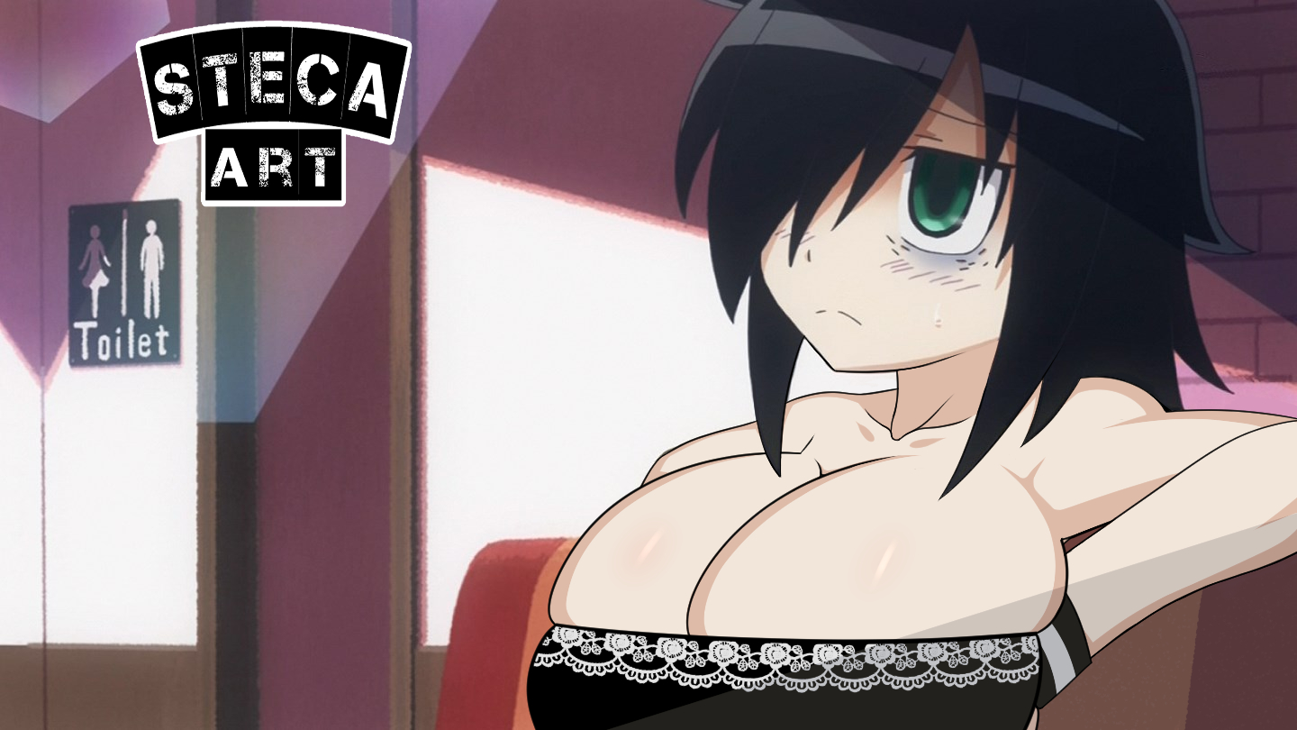 black hair, breasts, conscious, edit, female, huge breasts, kuroki tomoko, panties, screencap, screenshot edit, sexually suggestive, steca, thelazyart, thighs, watashi ga motenai no wa dou kangaetemo omaera ga warui!