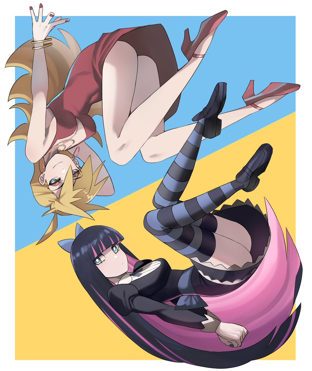 blonde_hair jourd4n panty_&_stocking_with_garterbelt panty_anarchy stocking_anarchy upskirt