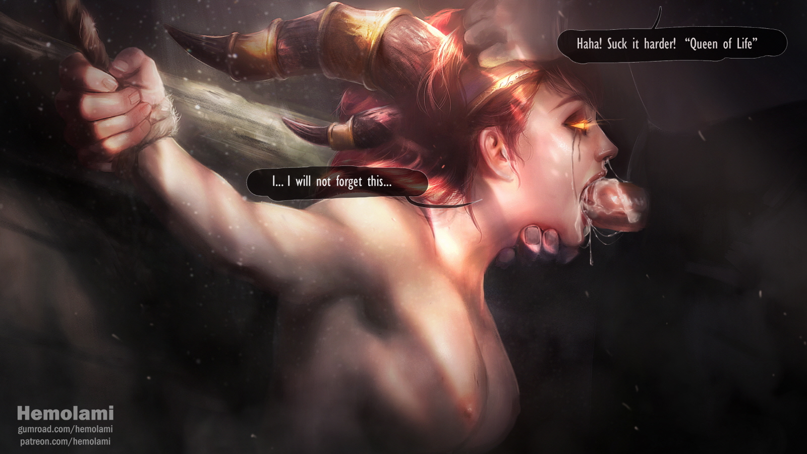 alexstrasza, dragon, fellatio, female, forced, forced oral, hemolami, human, human penetrating, milf, oral rape, rape, restrained, rope, tears, world of warcraft