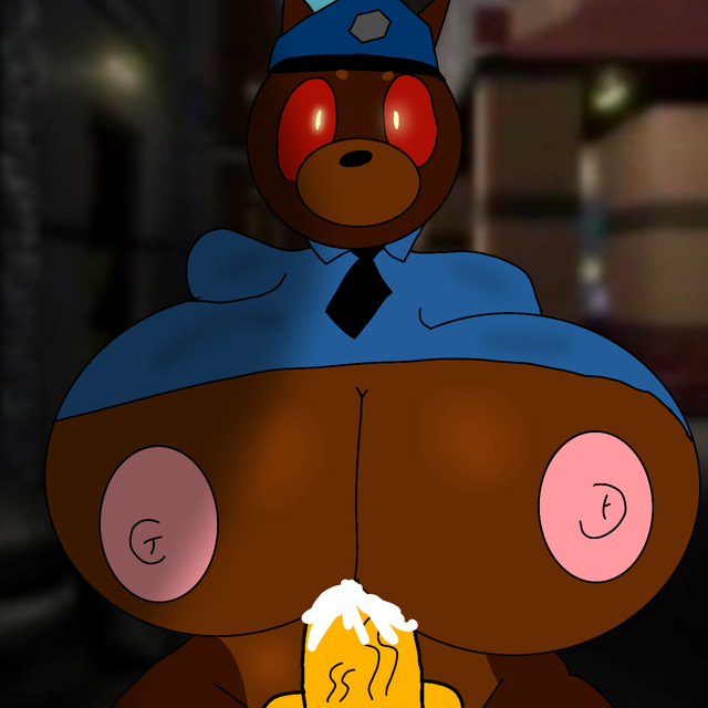 1boy 1girls anthro boobjob canine cum cum_on_breasts doggy_(piggy) equivalent_piece2498 fox foxy_(piggy) furry piggy_(game) police roblox roblox_game rule_63 source_request tagme