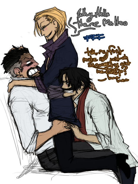 3boys gay gol_d_roger male male_focus male_only monkey_d_garp nire-chan nire_chan nire_chan_(artist) one_piece silvers_rayleigh straight_to_gay yaoi