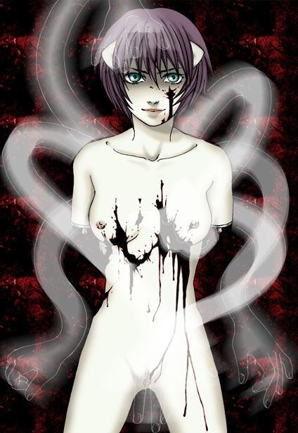 1girls blood elfen_lied female female_only nana_(elfen_lied) solo tagme vectors